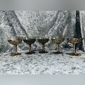 Vintage Delli Inc silver plated goblets glasses